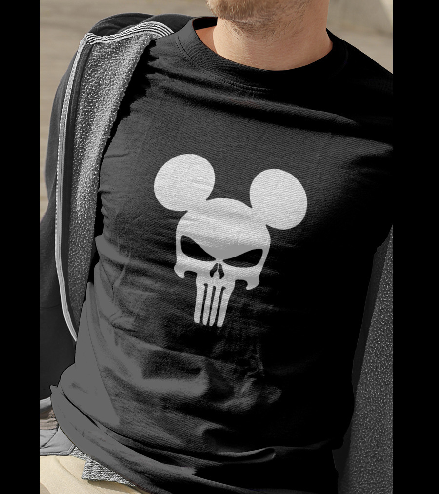 Mickey Mouse Punisher Skull Crossover Icon T-Shirt