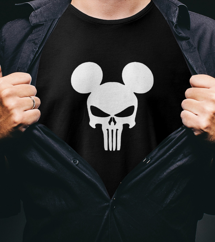 Mickey Mouse Punisher Skull Crossover Icon T-Shirt