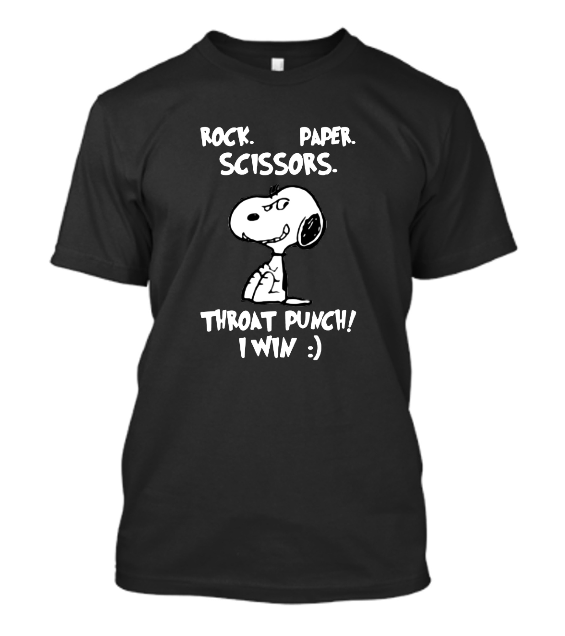 Snoopy Rock Paper Scissors Throat Punch I Win :) T-Shirt