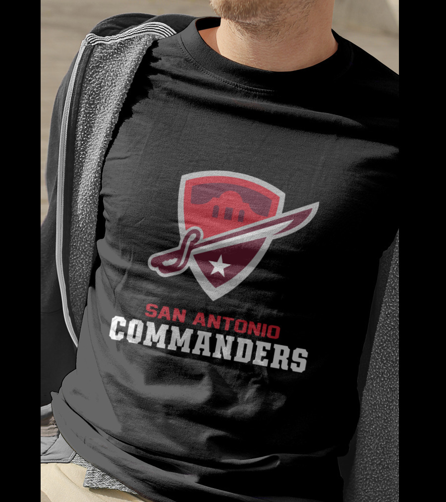 San Antonio Commanders Shield With Sword And Star T-Shirt
