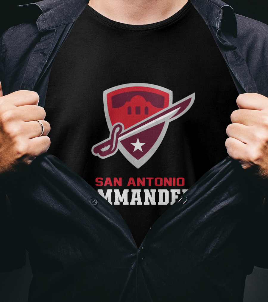 San Antonio Commanders Shield With Sword And Star T-Shirt