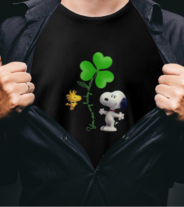 Snoopy You Are My Lucky Charm St. Patrick's Day With Shamrock And Woodstock T-Shirt