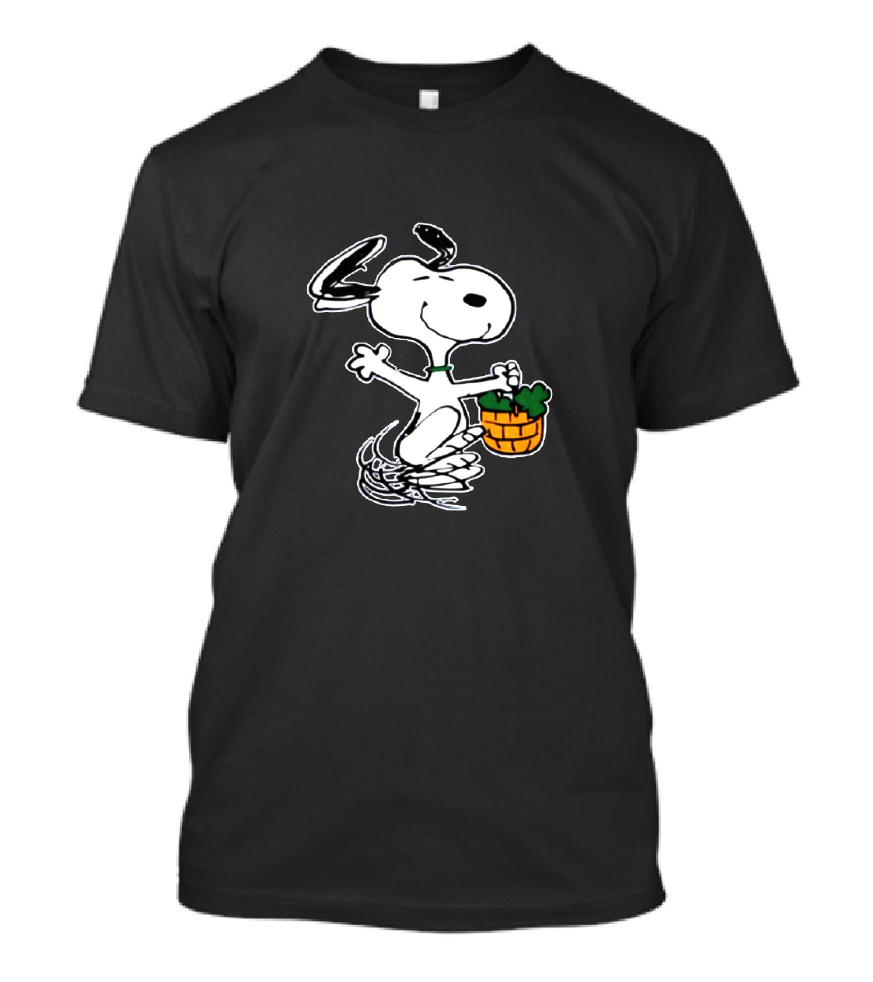 Snoopy Dancing With Shamrock Basket St Patrick's Day T-Shirt
