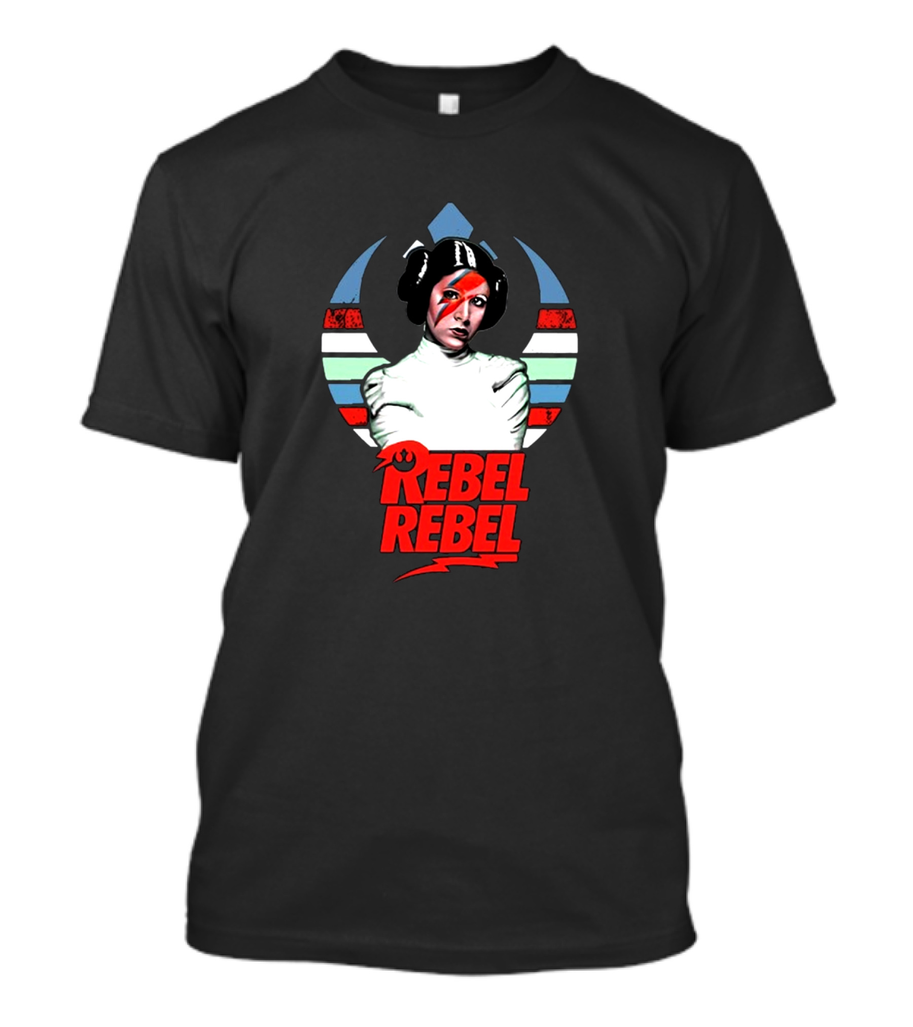 Rebel Rebel Star Wars Princess Leia With Ziggy Stardust Face Paint T-Shirt