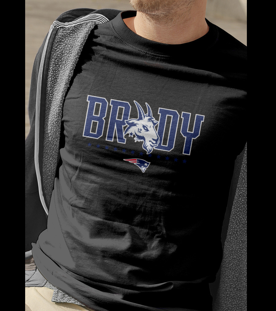 Brady 12 Goat New England Patriots T-Shirt