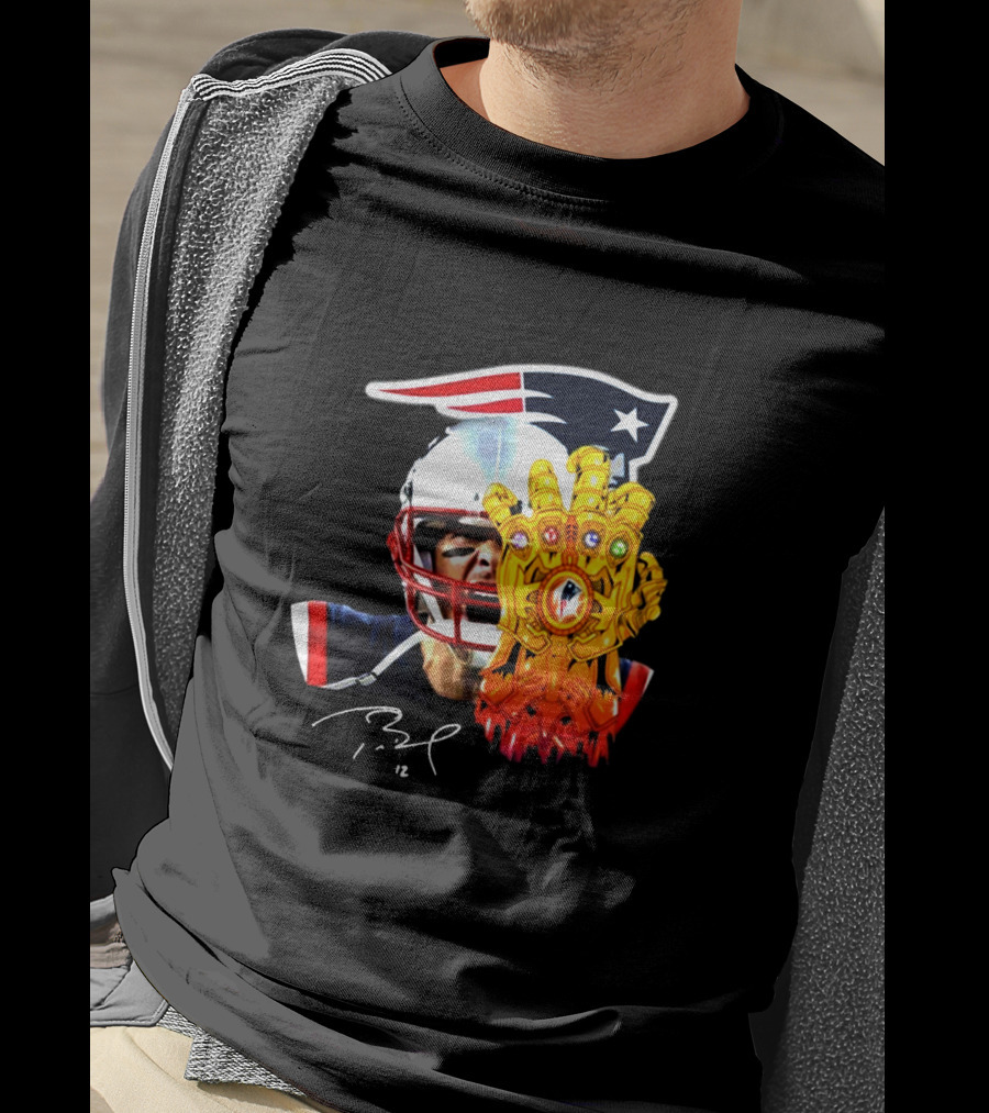 Tom Brady Patriots Infinity Gauntlet Crossover T-Shirt