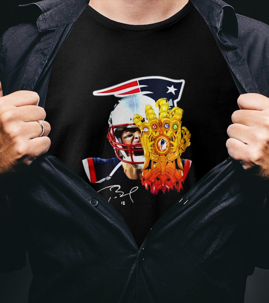Tom Brady Patriots Infinity Gauntlet Crossover T-Shirt