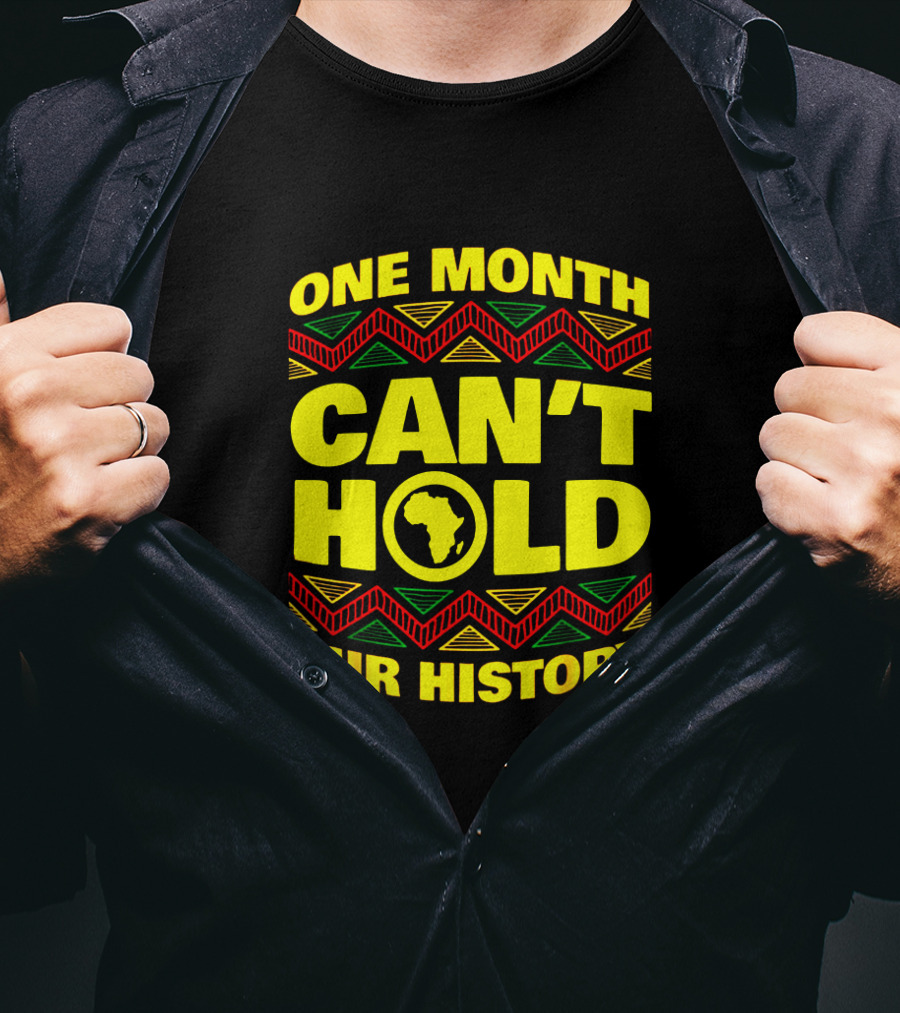 One Month Can't Hold Our History African Continent Highlighted In Bold Colors T-Shirt