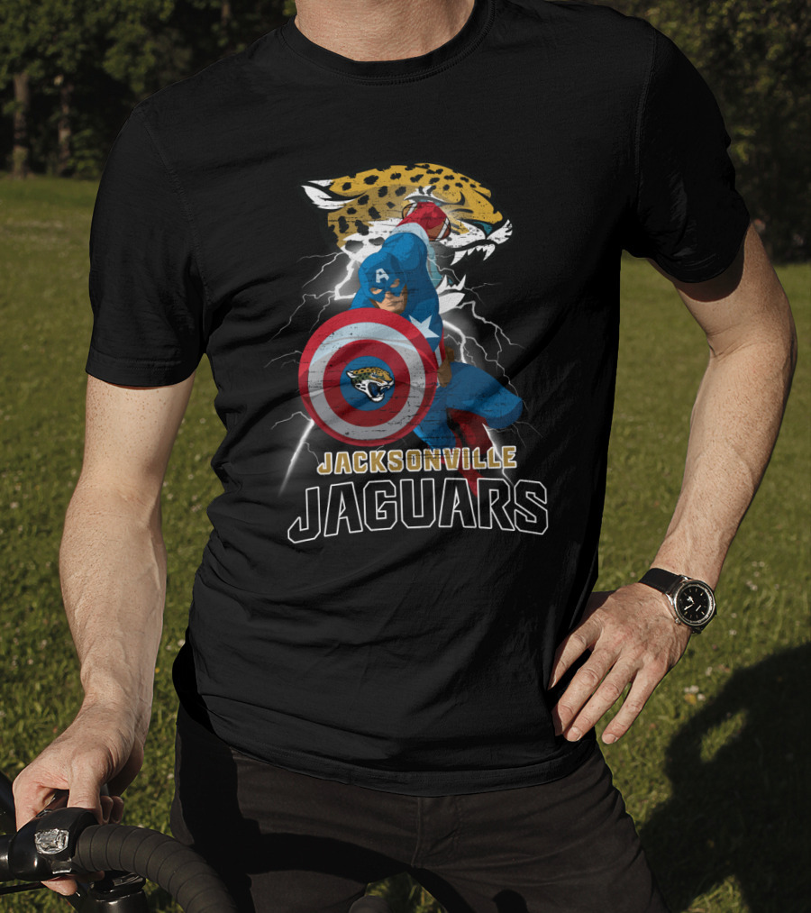 Captain America Nfl Jacksonville Jaguars T-Shirt