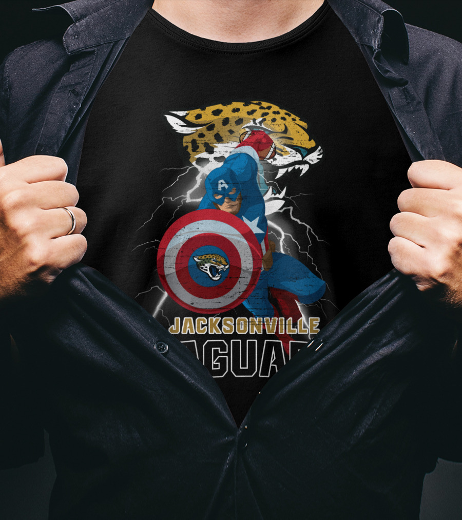 Captain America Nfl Jacksonville Jaguars T-Shirt