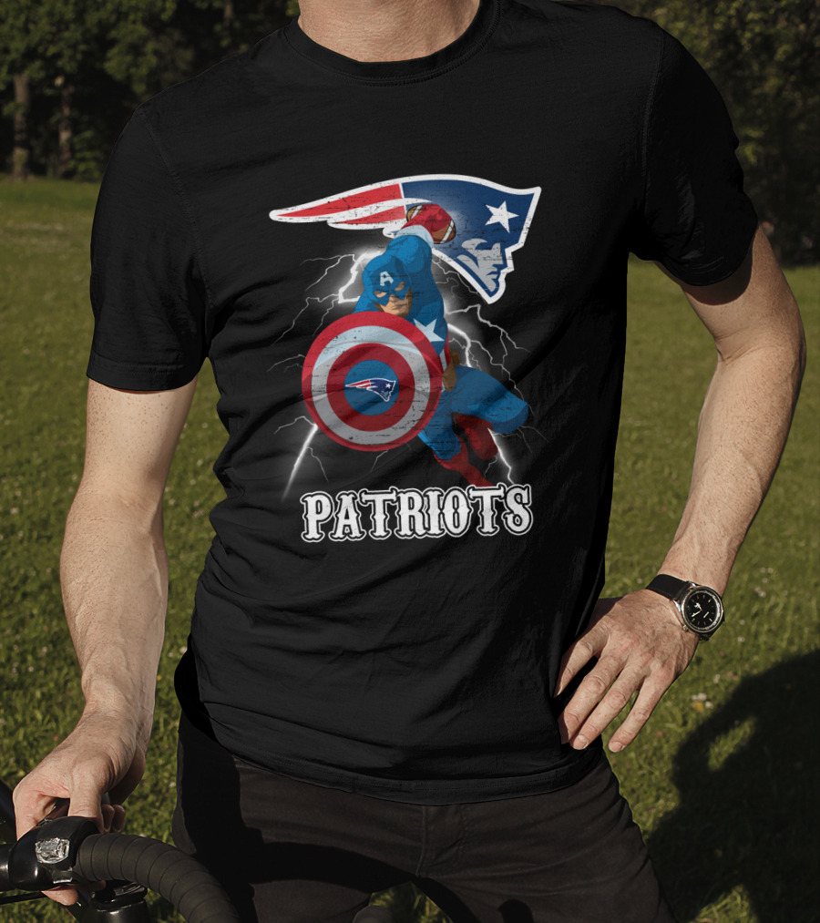 Captain America Patriots New England Nfl T-Shirt