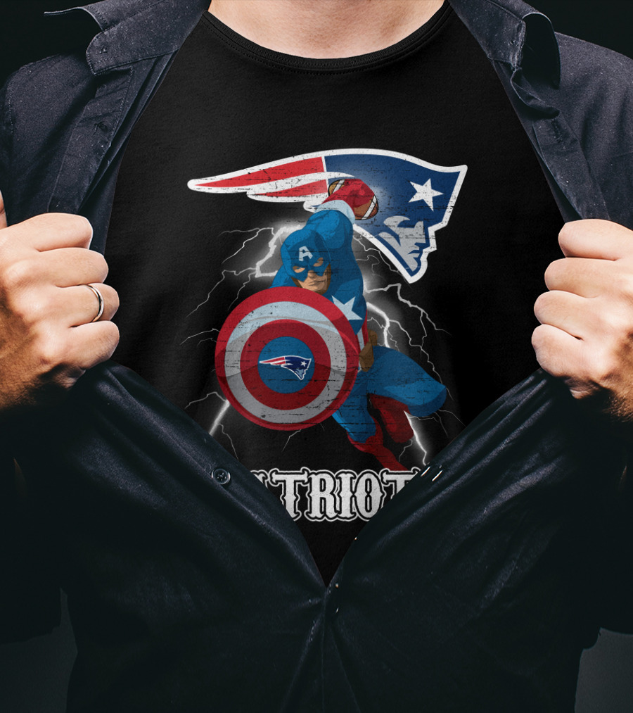 Captain America Patriots New England Nfl T-Shirt