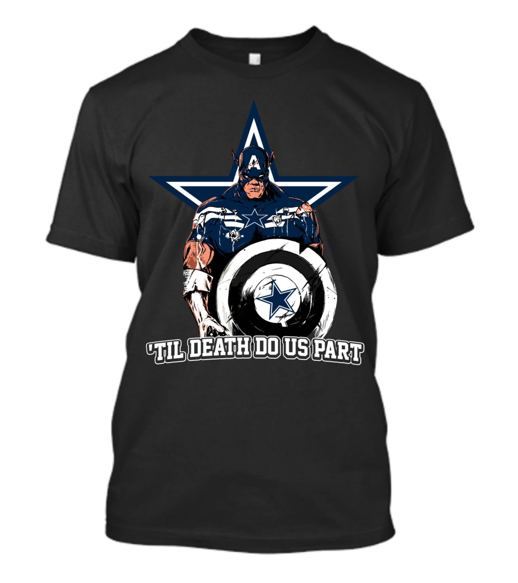 Captain American Dallas Cowboys Nfl 'Til Death Do Us Part T-Shirt