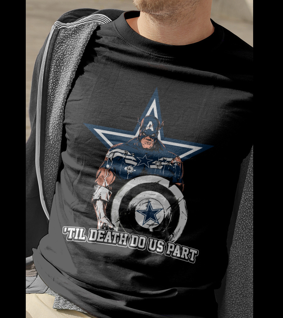 Captain American Dallas Cowboys Nfl 'Til Death Do Us Part T-Shirt