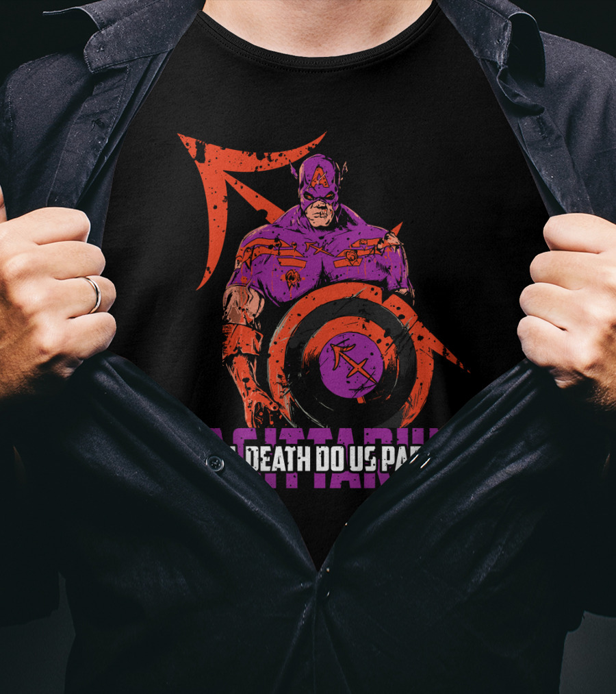 Sagittarius Superhero Zombie 'Til Death Do Us Part Marvel T-Shirt