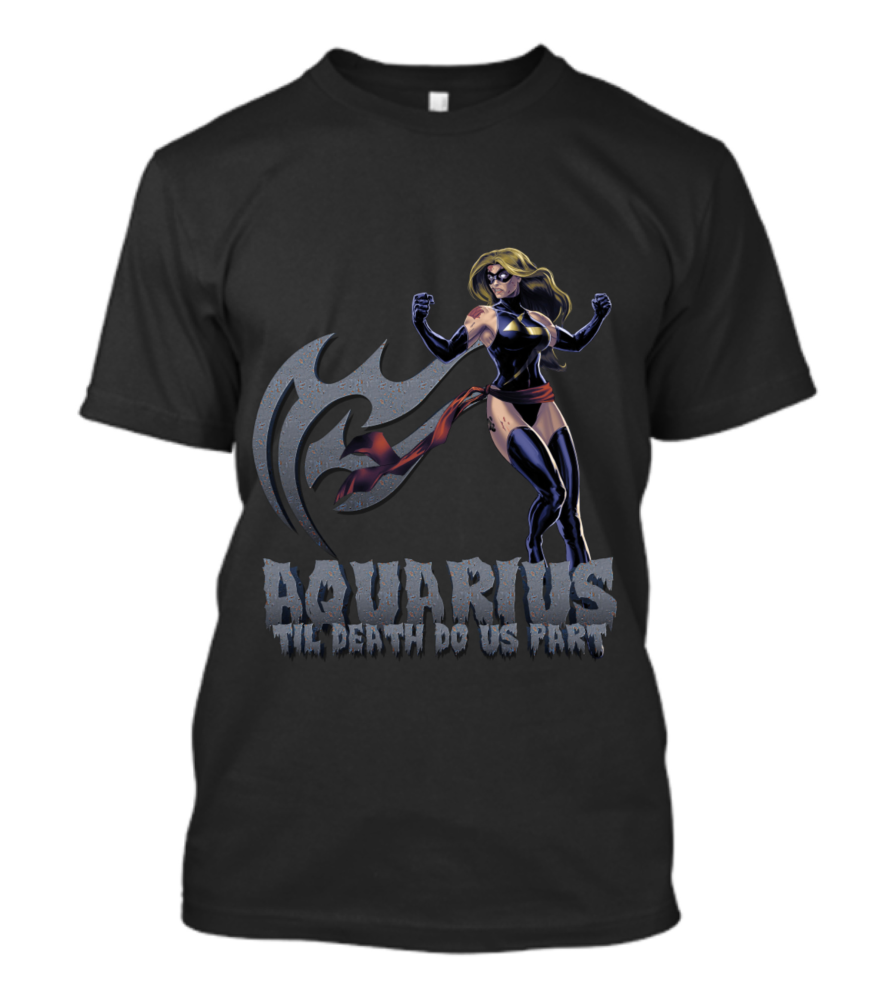 Captain Marvel Aquarius Til Death Do Us Part For Marvel Fans T-Shirt