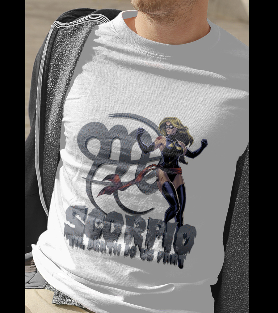 Captain Marvel Scorpio Til Death Do Us Part T-Shirt