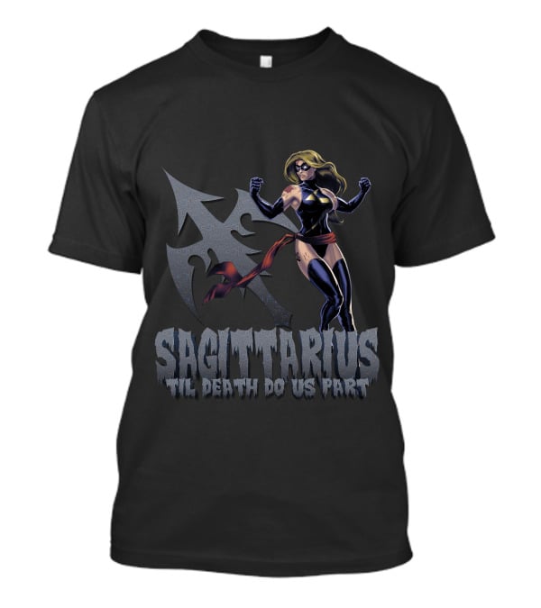 Sagittarius Til Death Do Us Part Captain Marvel Fans T-Shirt