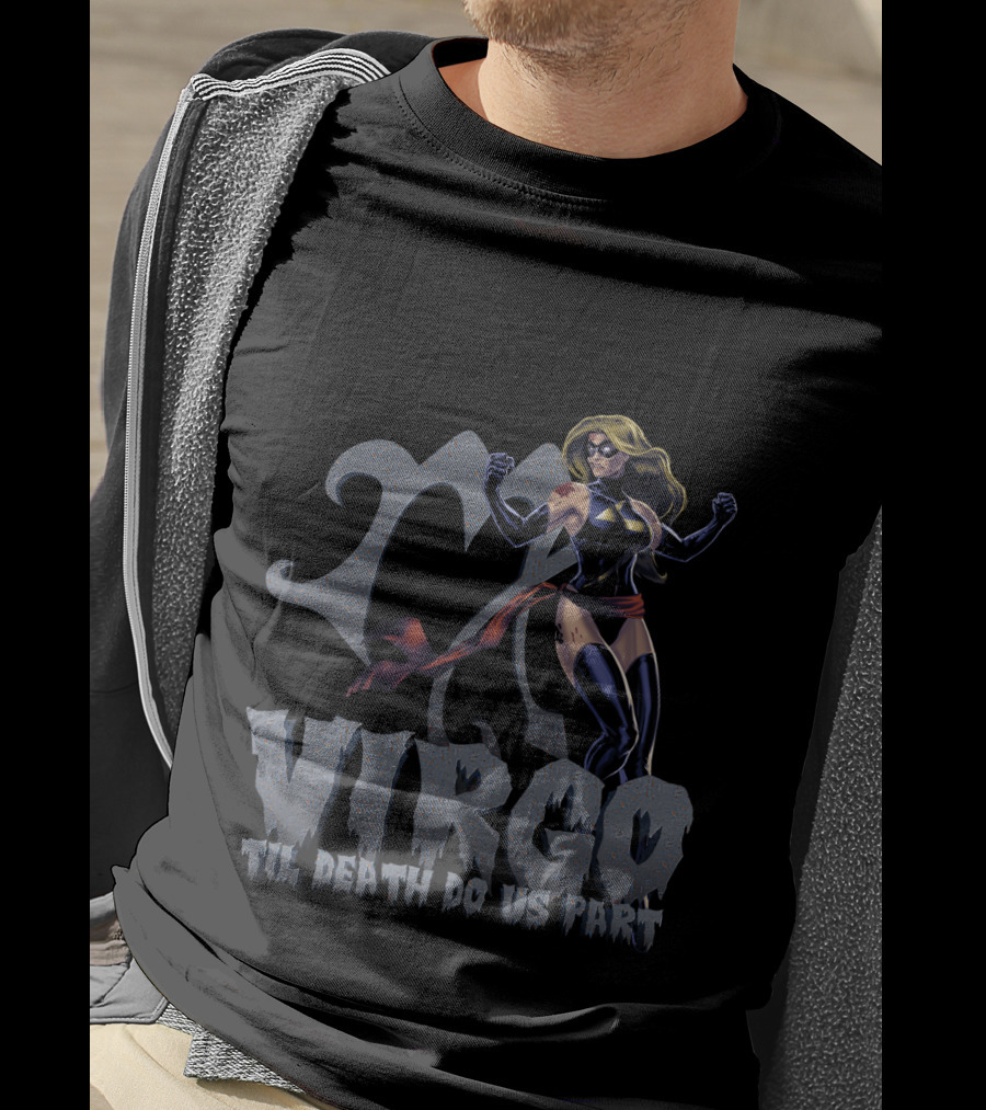 Captain Marvel Virgo Til Death Do Us Part For Marvel Fans T-Shirt