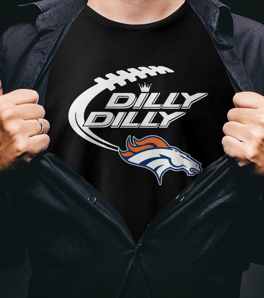 Denver Broncos Dilly Dilly Bud Light Football T-Shirt