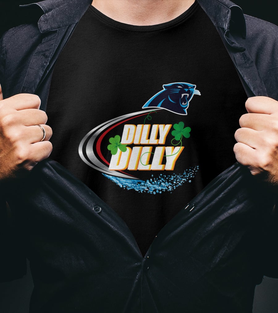 Dilly Dilly Carolina Panthers Shamrock Curve T-Shirt