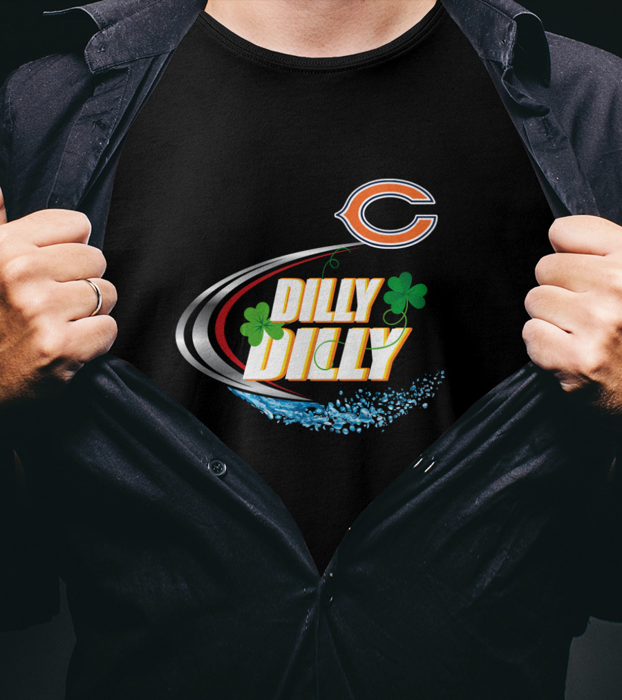 Dilly Dilly Chicago Bears Irish Shamrock Splash T-Shirt