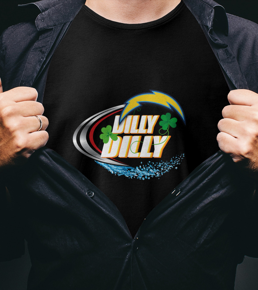 Dilly Dilly Dilly Dilly Los Angeles Chargers Shamrock Splash T-Shirt