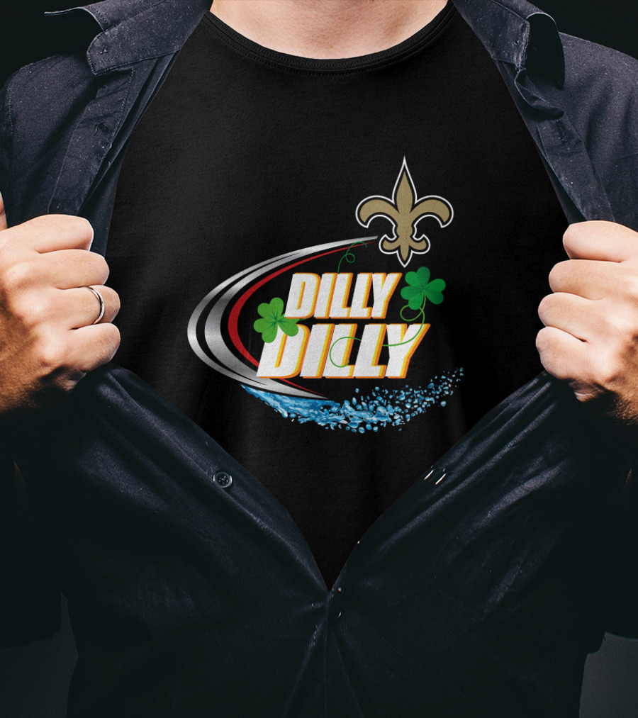Dilly Dilly New Orleans Saints Fleur-De-Lis And Shamrocks T-Shirt