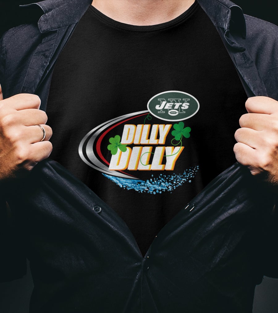 Dilly Dilly New York Jets Shamrock Splash T-Shirt
