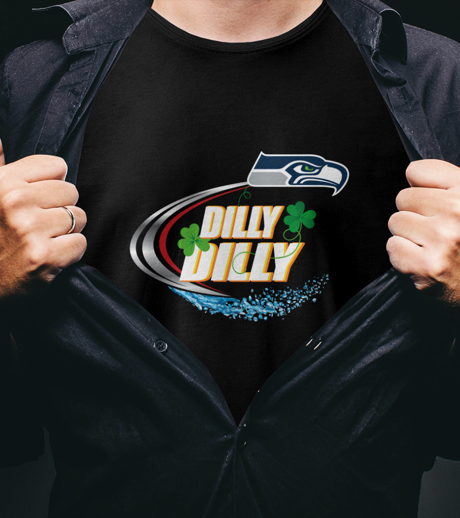 Dilly Dilly Seattle Seahawks Clover Splash T-Shirt