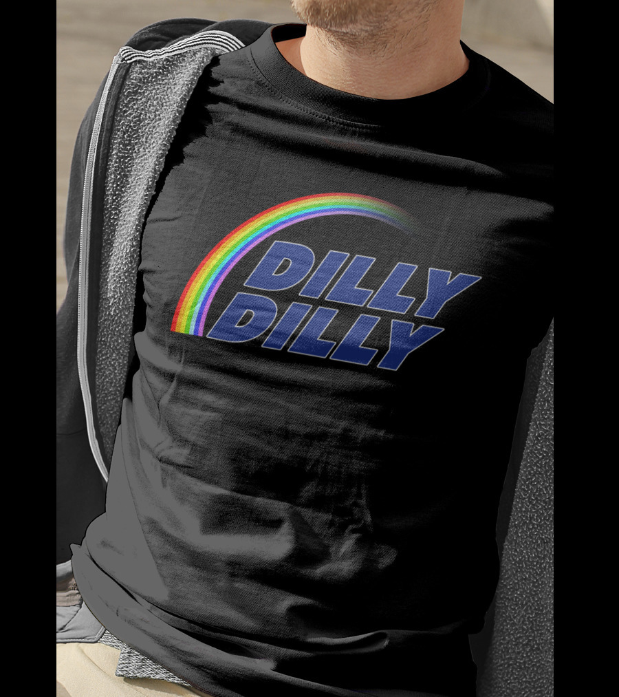 Dilly Dilly Rainbow Text With Multicolored Arch T-Shirt