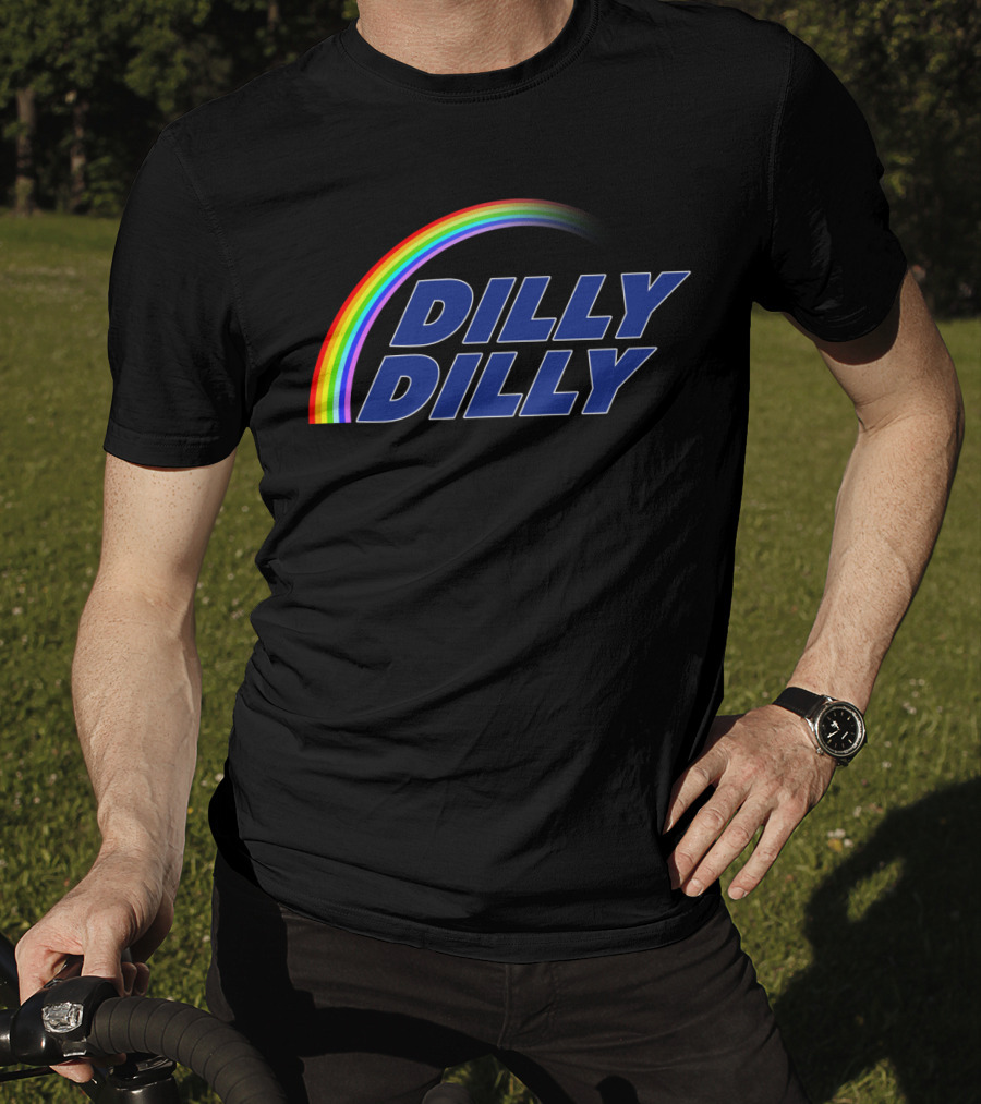 Dilly Dilly Rainbow Text With Multicolored Arch T-Shirt
