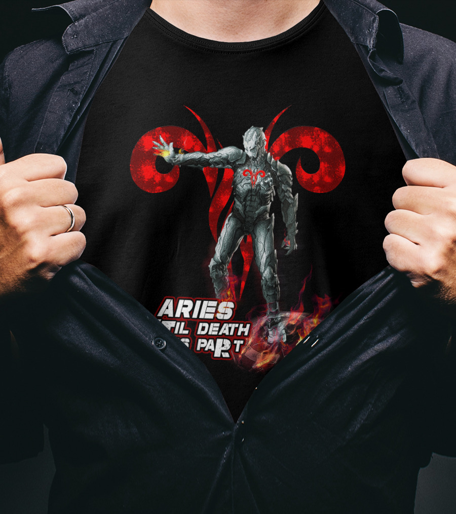 Aries Until Death Do Us Part Iron Man Ultron Marvel Fans T-Shirt
