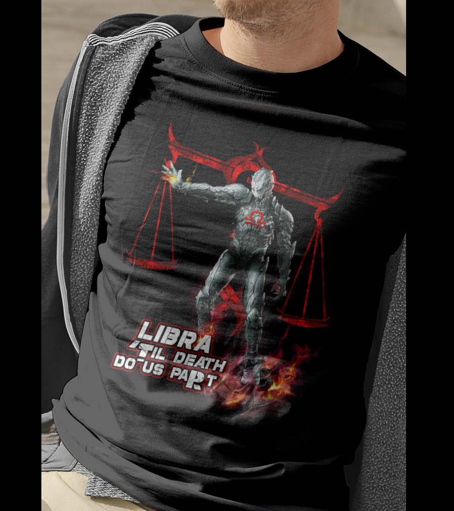 Libra Til Death Do Us Part Ironman Marvel Fans T-Shirt