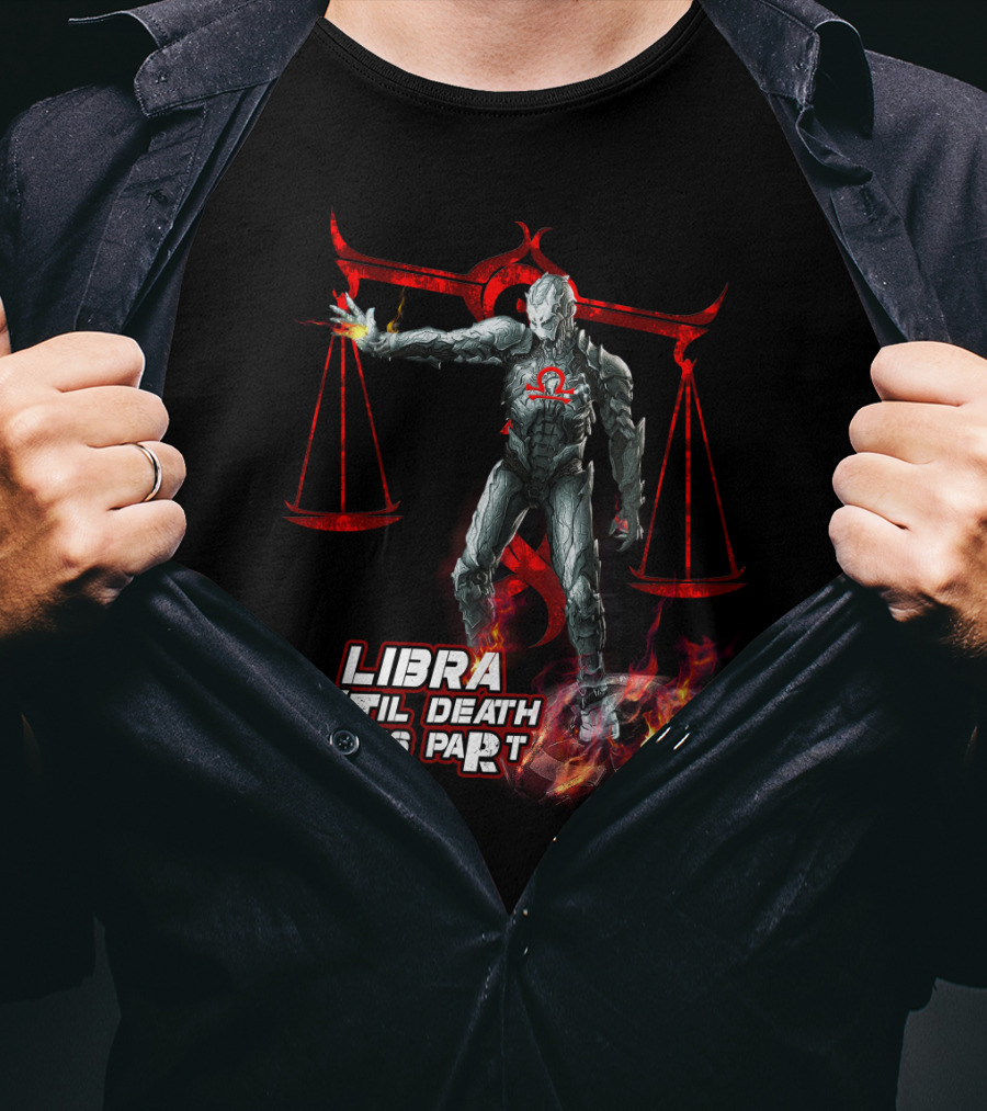 Libra Til Death Do Us Part Ironman Marvel Fans T-Shirt