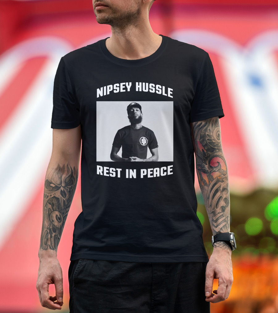 Nipsey Hussle Rest In Peace Memorial Tribute With Iconic Cap T-Shirt