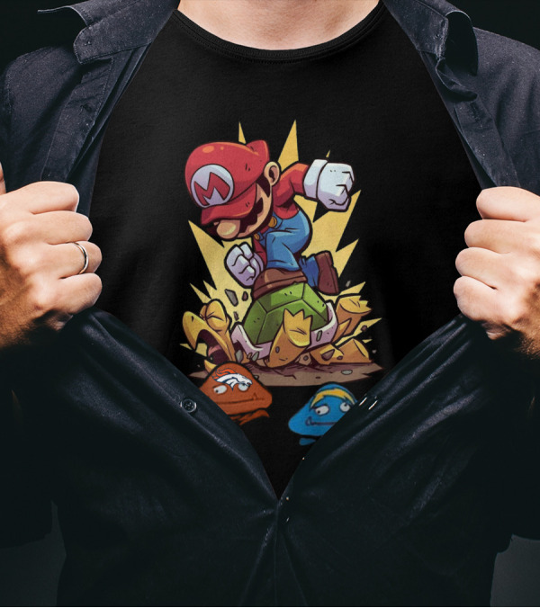 Super Mario Crushing Koopa Shell With Goombas T-Shirt