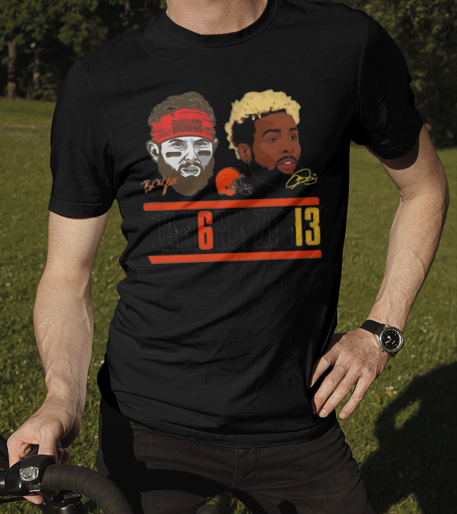 Cleveland Browns Baker Mayfield Odell Beckham Jr Danger Zone 6 And 13 T-Shirt