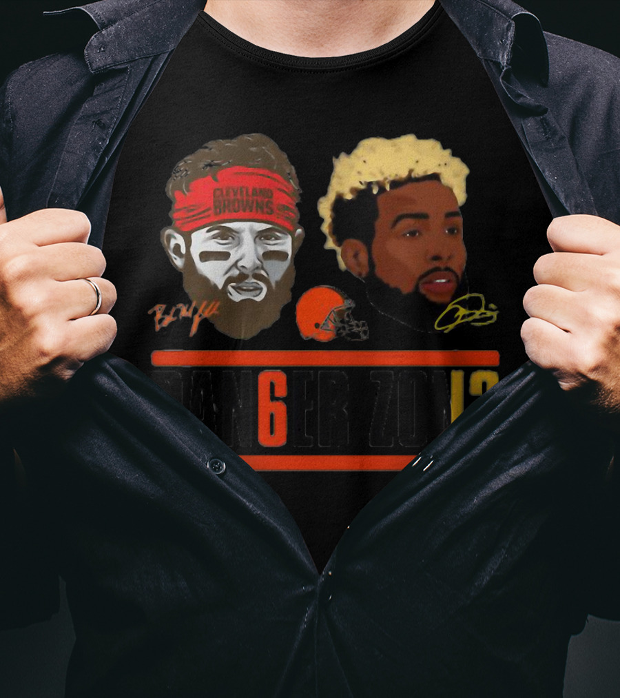Cleveland Browns Baker Mayfield Odell Beckham Jr Danger Zone 6 And 13 T-Shirt