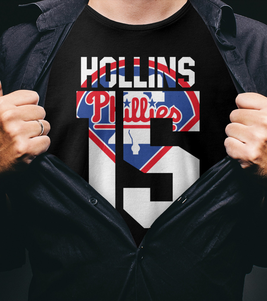 Hollins 15 Philadelphia Phillies 1993 Baseball Team T-Shirt