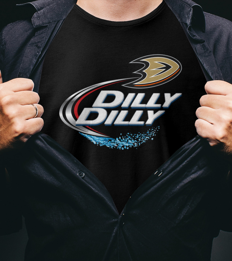 Anaheim Ducks Hockey Fans Dilly Dilly Logo With Splash T-Shirt