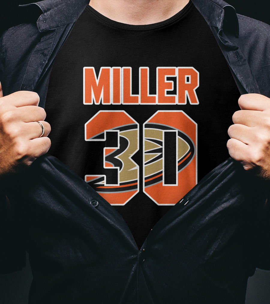 Miller Anaheim Ducks 30 NHL Hockey Ryan T-Shirt