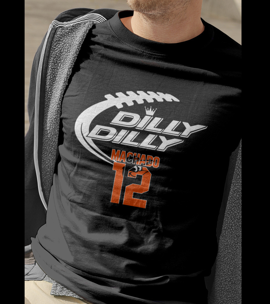 Dilly Dilly Machado 12 Baltimore Orioles Football Crown T-Shirt