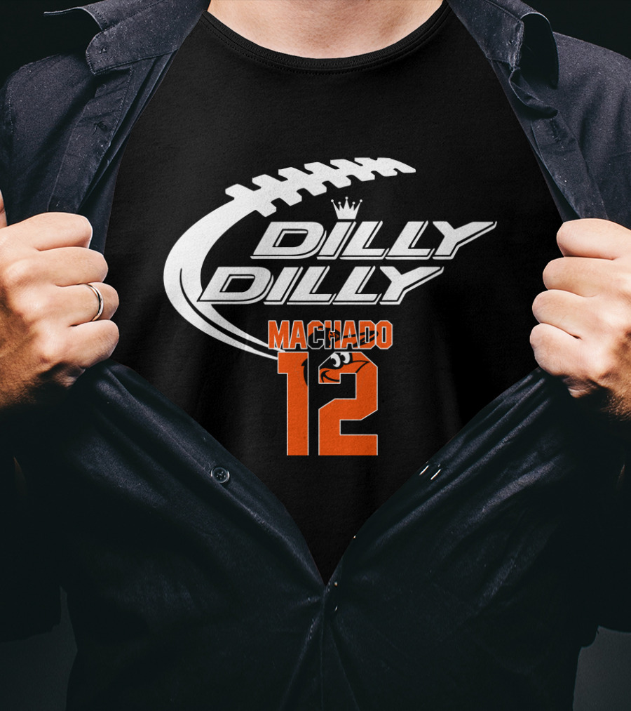 Dilly Dilly Machado 12 Baltimore Orioles Football Crown T-Shirt