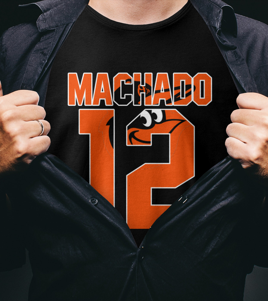 Baltimore Orioles Machado 12 Majestic Baseball Player T-Shirt