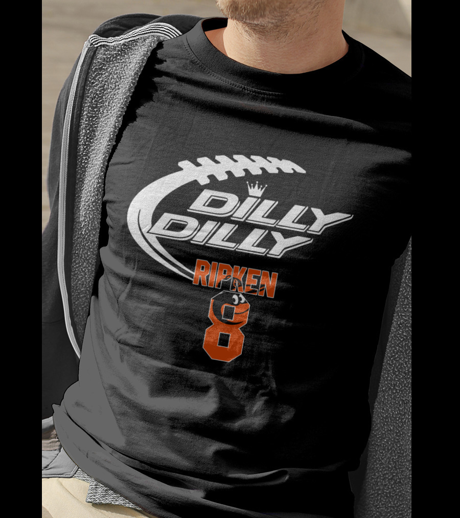 Baltimore Orioles Ripken 8 Dilly Dilly Football Crown T-Shirt