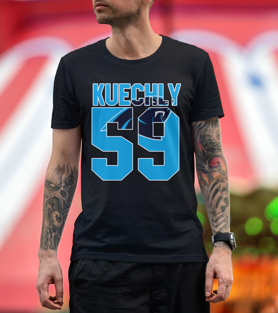 Carolina Panthers Luke Kuechly 59 Team Game Jersey T-Shirt
