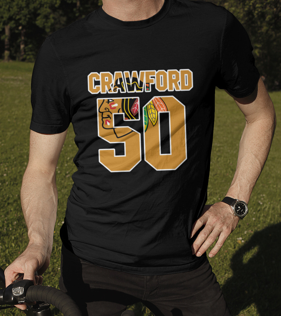 Crawford 50 Chicago Blackhawks NHL Hockey Goalie T-Shirt