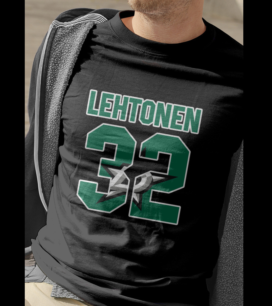 Lehtonen 32 Dallas Stars NHL Logo Kari Lehtonen T-Shirt
