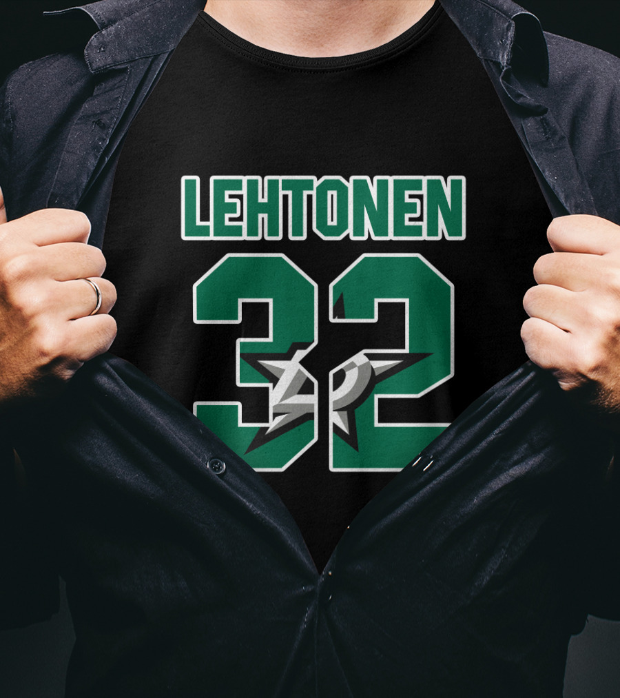 Lehtonen 32 Dallas Stars NHL Logo Kari Lehtonen T-Shirt